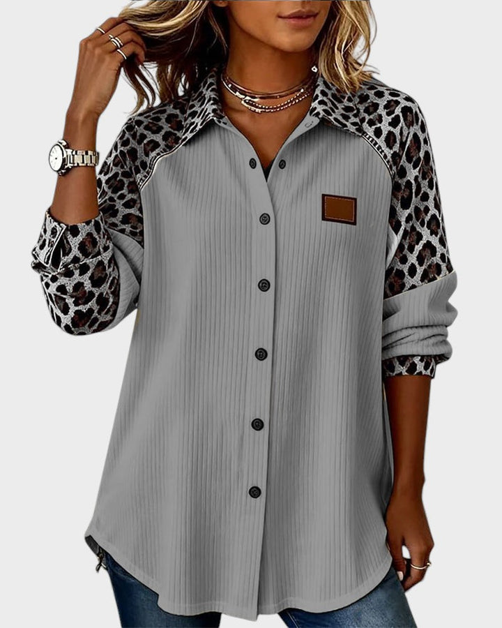 Jackie™ Leopard Print Button-Down Shirt