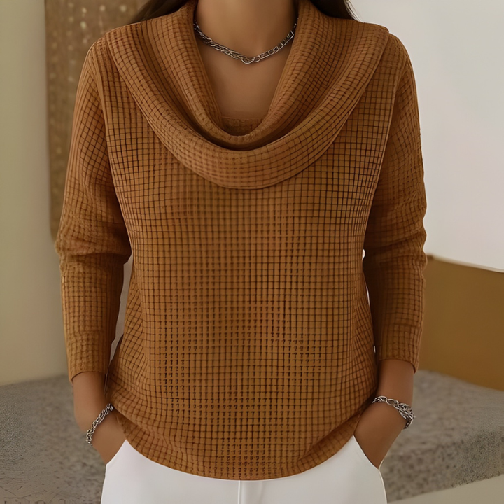 Patricia | Waterfall Collar Knit Jumper