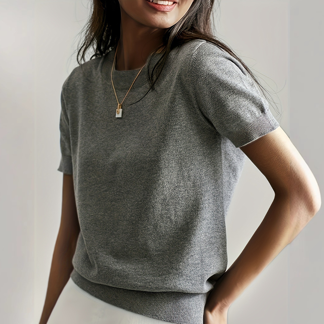 Viane - Casual Short Sleeve Crew Neck Top