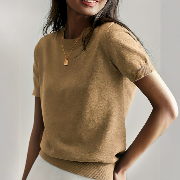 Viane - Casual Short Sleeve Crew Neck Top