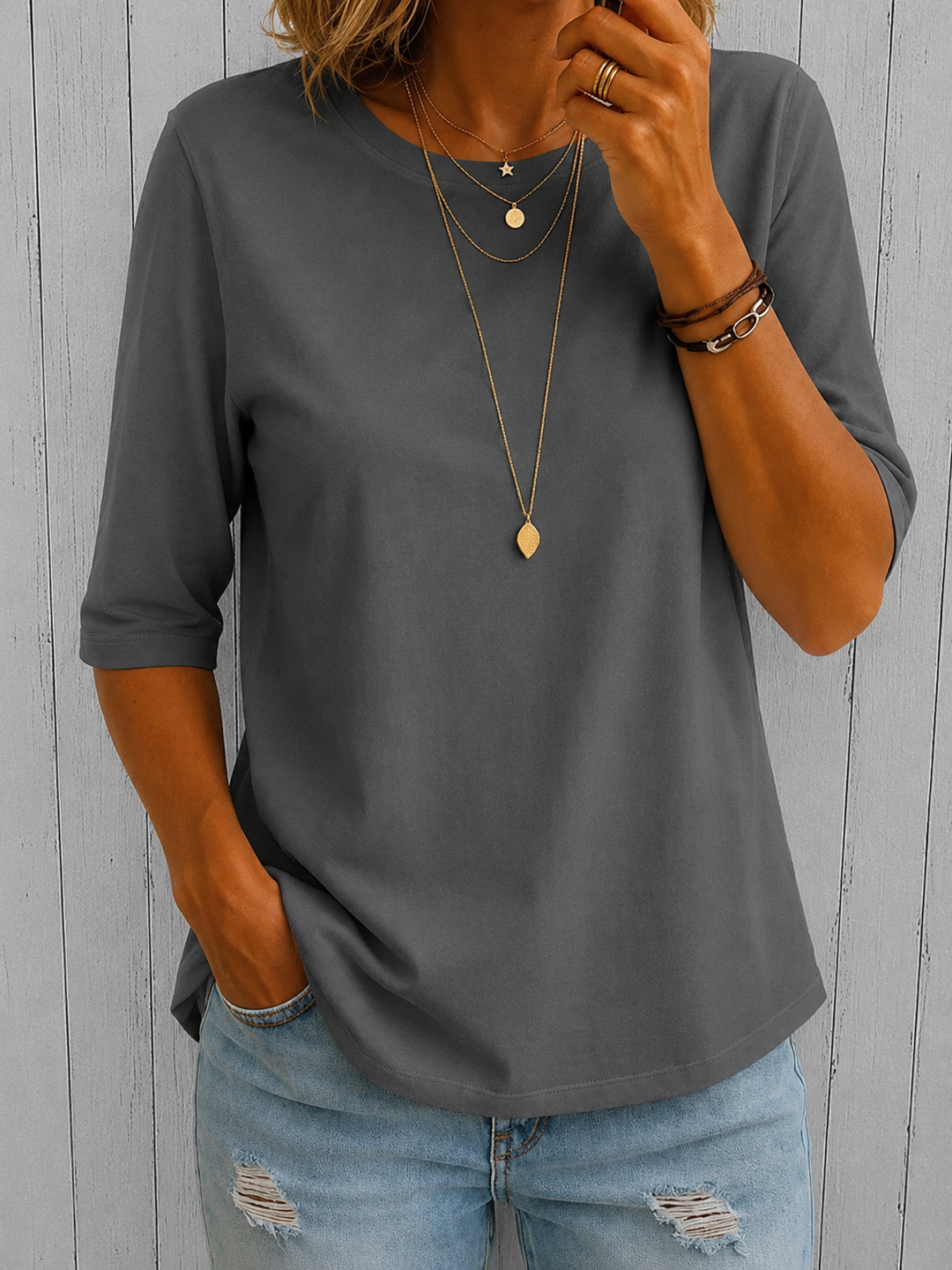 Tess | Relaxed Everyday Half-Sleeve Tee