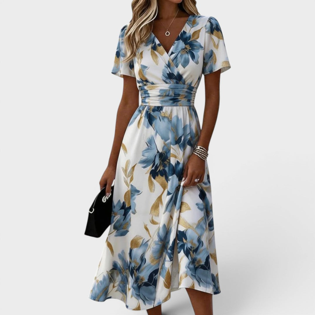 Florence | Floral Wrap Midi Dress