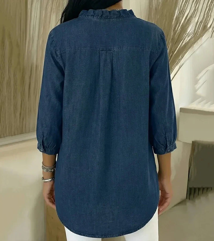 Abigail™ Elegant Denim Blouse