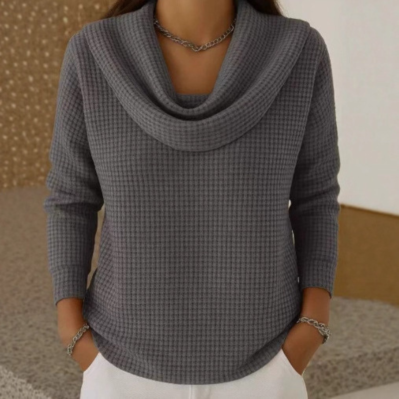 Patricia | Waterfall Collar Knit Jumper
