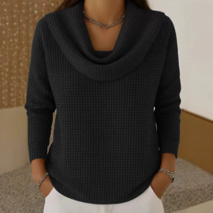 Patricia | Waterfall Collar Knit Jumper