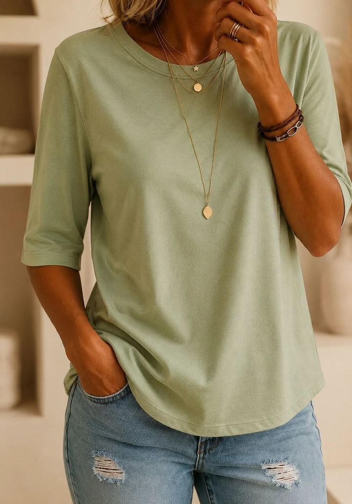 Tess | Relaxed Everyday Half-Sleeve Tee