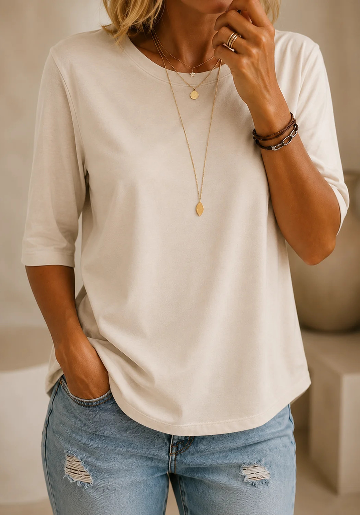 Tess | Relaxed Everyday Half-Sleeve Tee