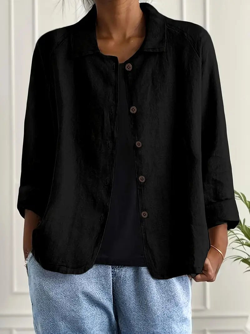 Claire | Relaxed Button-Front Blouse
